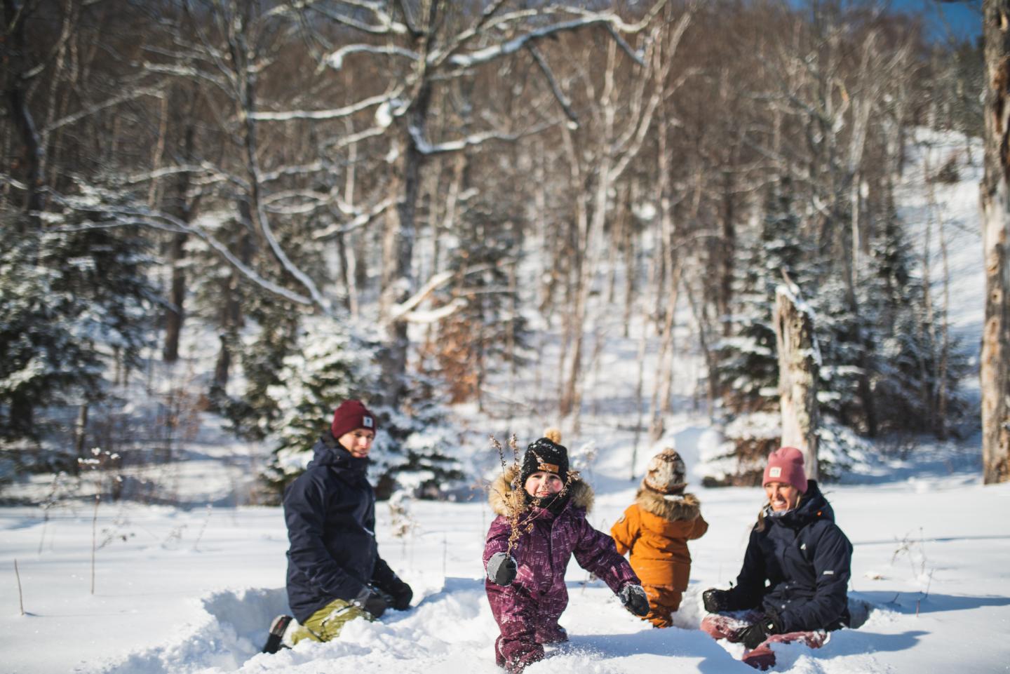 Famille au Massif de Charlevoix