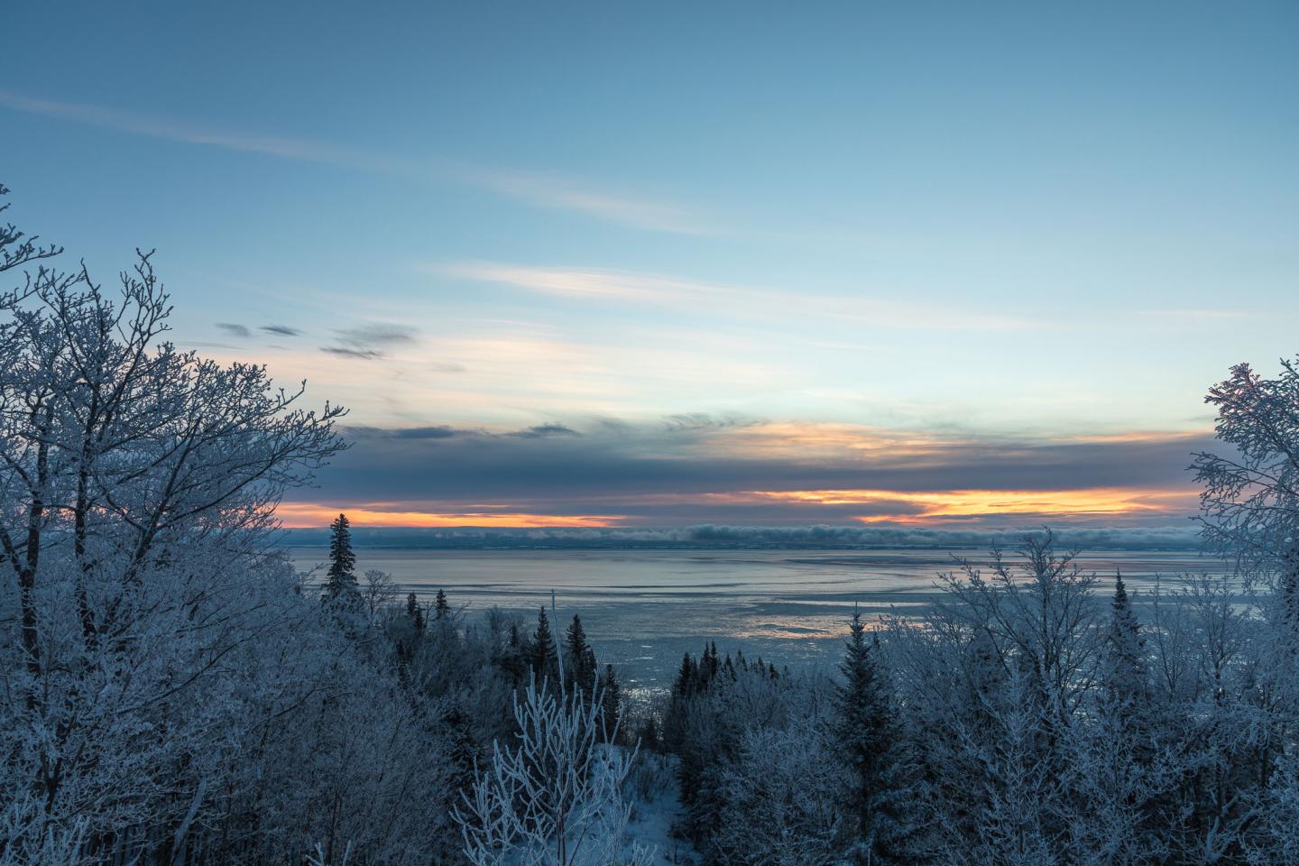 Vue hivernale Massif de Charlevoix 